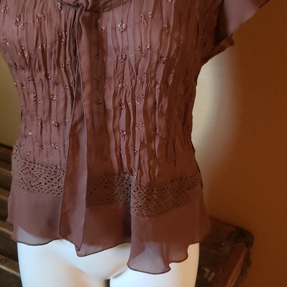Brown blouse (0390) 💥 - Picture 3 of 7